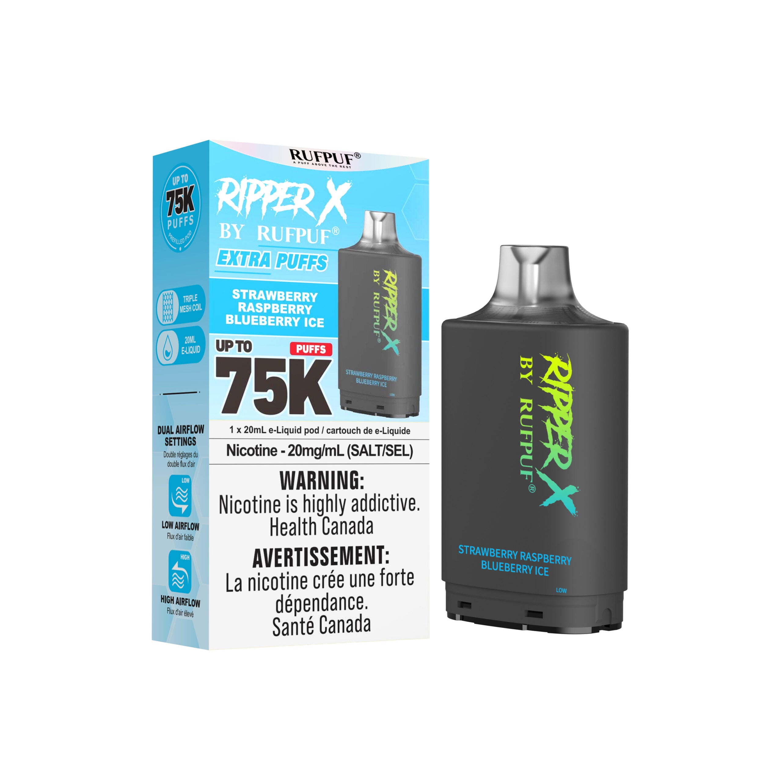 Ripper X 75K Pods - Strawberry Raspberry Blueberry Ice