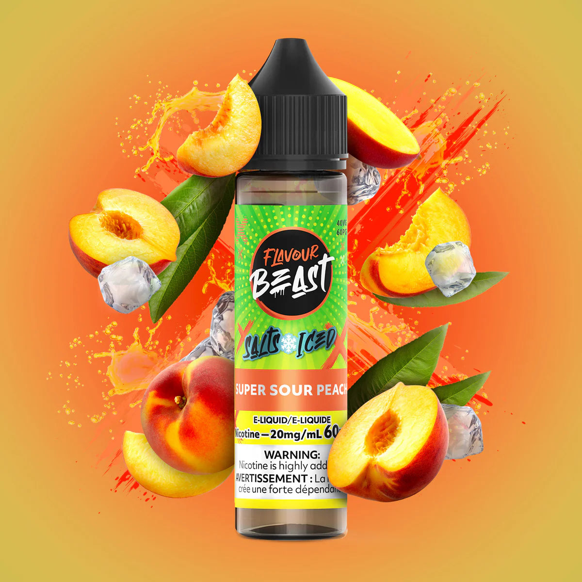 Flavour Beast E-Liquid  Super Sour Peach (Iced) 60ml