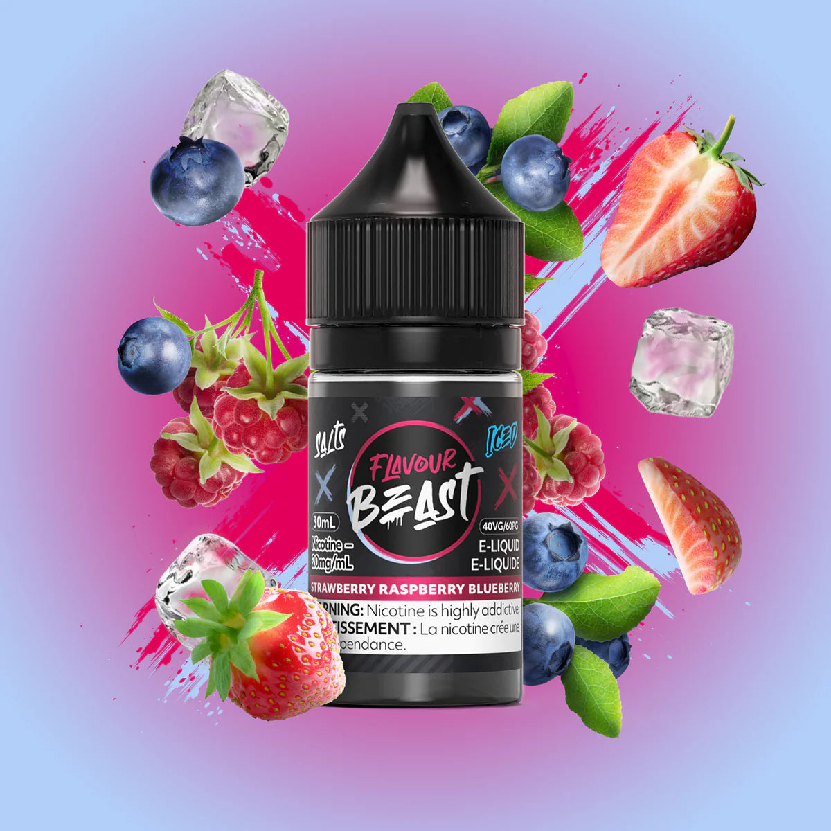 Flavour Beast E-Liquid  Strawberry Raspberry Blueberry (Iced) 30ml
